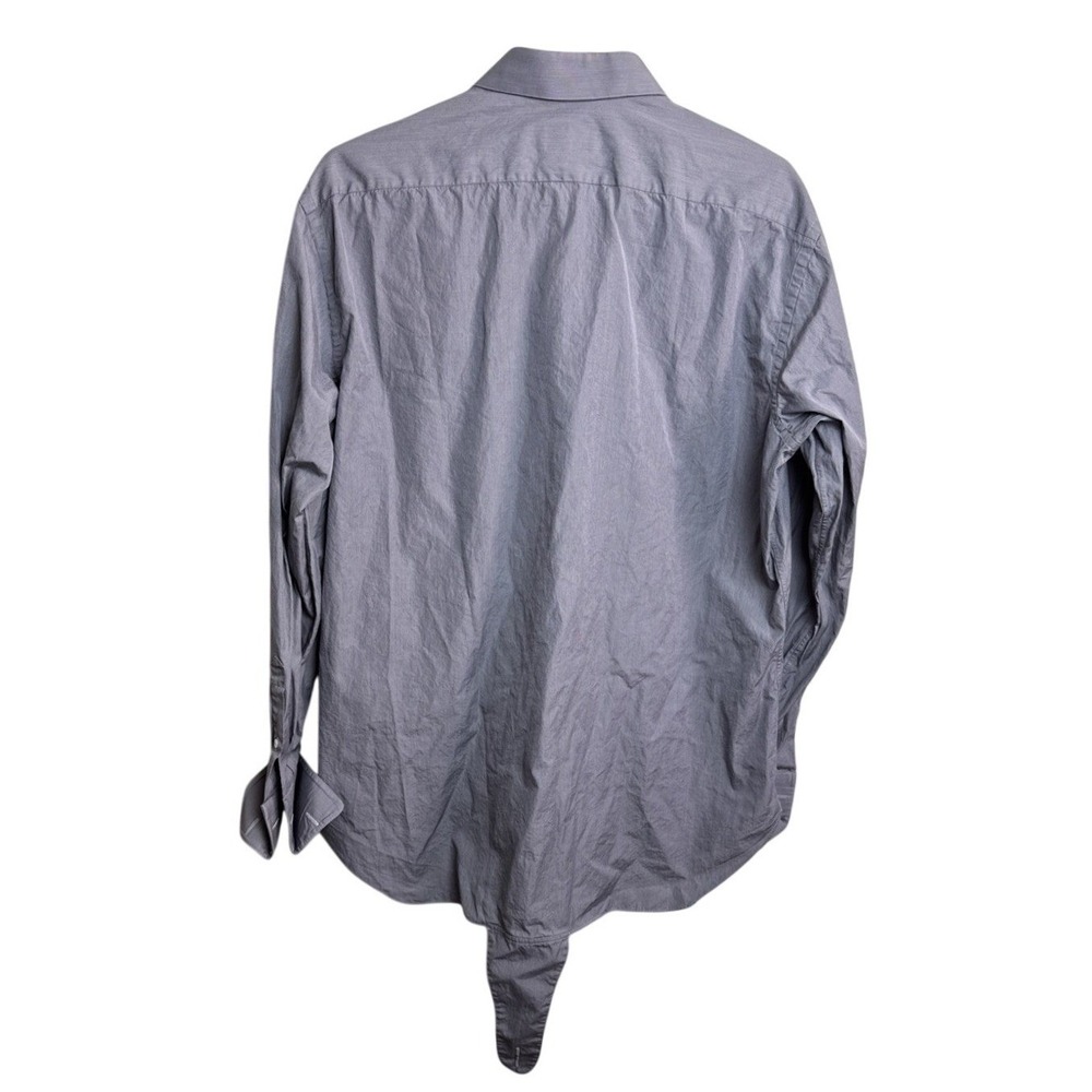Brioni Bergdorf Goodman Mens Grey Cotton Bodysuit Dress Shirt French Cuff 43 17 - Picture 5 of 7